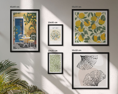 Set di 5 quadri Eleganti motivi vegetali
