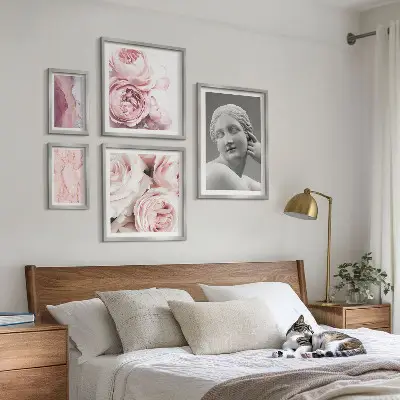 Sculture floreali classiche polittico con cornice