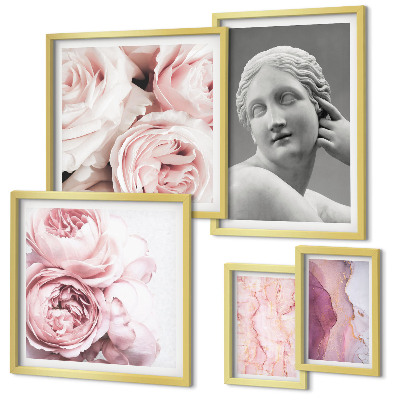 Polittico con cornice Sculture floreali classiche