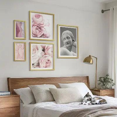 Sculture floreali classiche polittico con cornice