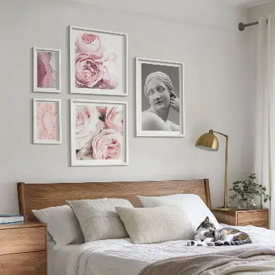 Sculture floreali classiche polittico con cornice