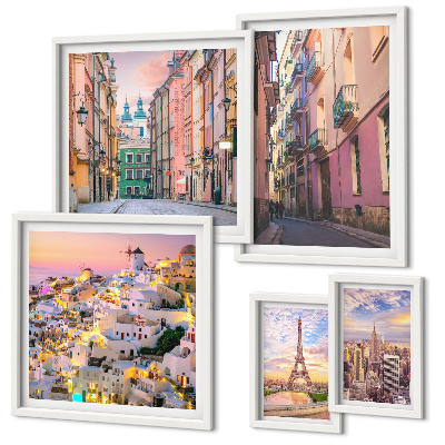Set di 5 quadri Incantevoli città europee