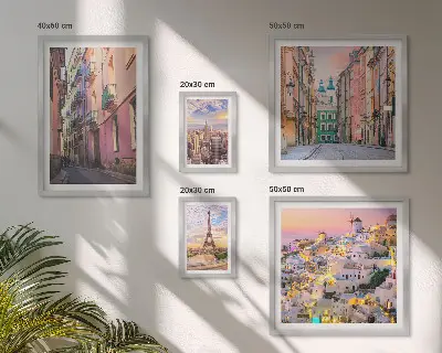Set di 5 quadri raffiguranti incantevoli città europee