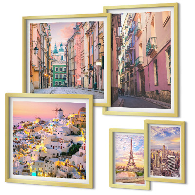 Set di 5 quadri Incantevoli città europee