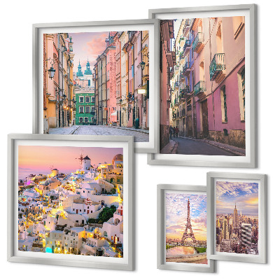 Set di 5 quadri Incantevoli città europee