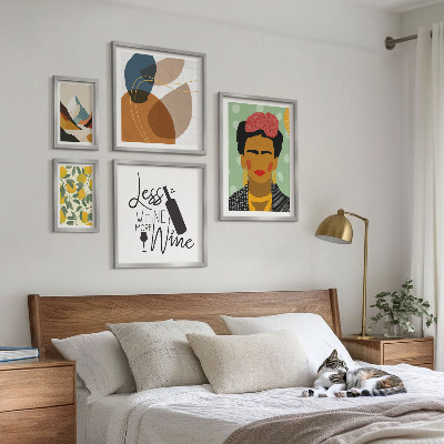 Set di 5 quadri Ritratti astratti in stile boho