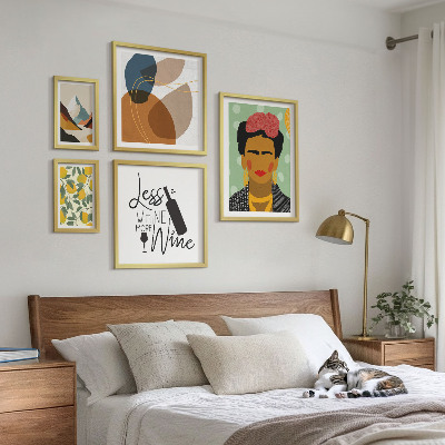 Set di 5 quadri Ritratti astratti in stile boho