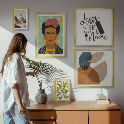 Set di 5 quadri Ritratti astratti in stile boho