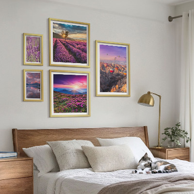 Set di quadri incorniciati Paesaggio di palloncini color lavanda