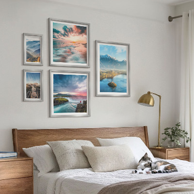 Set di 5 quadri Paesaggi montani e cascate