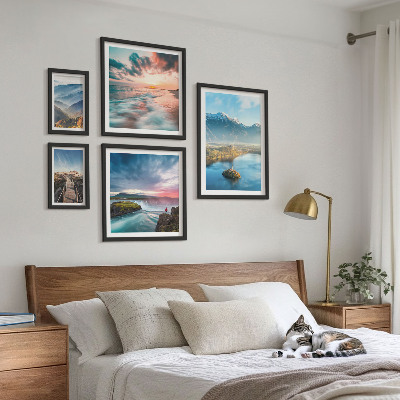 Set di 5 quadri Paesaggi montani e cascate