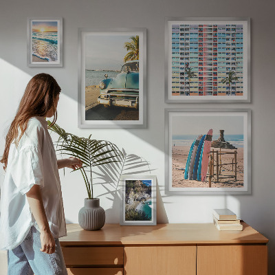 Polittico con cornice Paesaggi marini eleganti