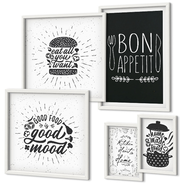 Set di 5 quadri Kitchenispirazioni culinarie