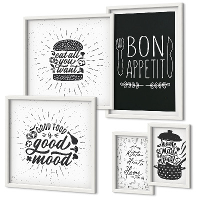 Set di 5 quadri Kitchenispirazioni culinarie