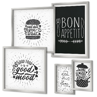 Set di 5 quadri Kitchenispirazioni culinarie
