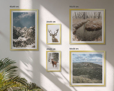 Polittico con cornice Natura selvaggia, montagne maestose