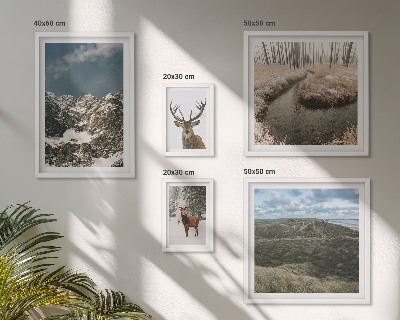 Polittico con cornice Natura selvaggia, montagne maestose