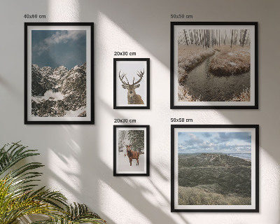 Polittico con cornice Natura selvaggia, montagne maestose