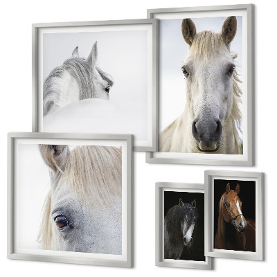Set di quadri incorniciati Ritratti di cavalli in stili artistici