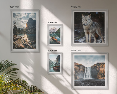 Polittico con cornice Paesaggi naturali e fauna selvatica