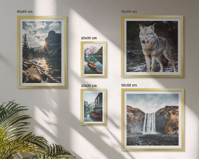 Polittico con cornice Paesaggi naturali e fauna selvatica