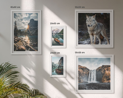 Polittico con cornice Paesaggi naturali e fauna selvatica