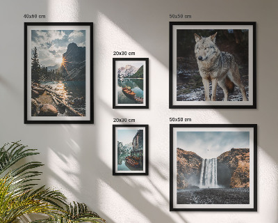 Polittico con cornice Paesaggi naturali e fauna selvatica