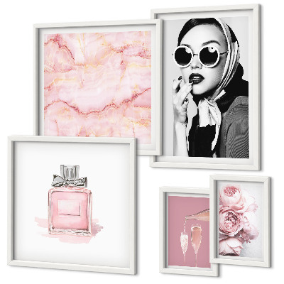 Set di quadri incorniciati Eleganti dettagli in rosa
