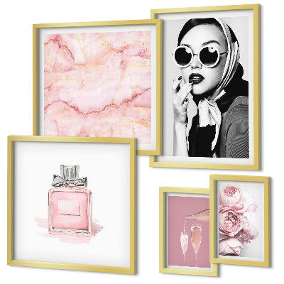Set di quadri incorniciati Eleganti dettagli in rosa