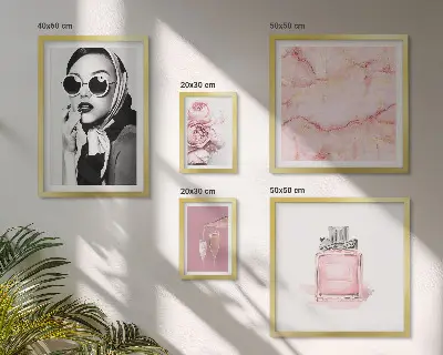 Set di quadri incorniciati con eleganti dettagli in rosa