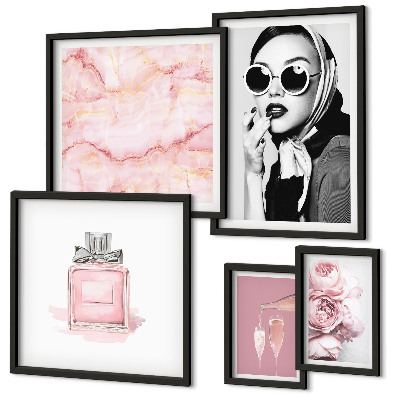 Set di quadri incorniciati Eleganti dettagli in rosa