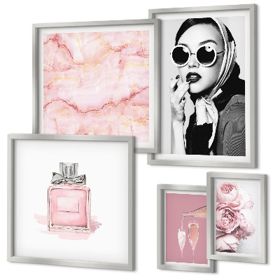 Set di quadri incorniciati Eleganti dettagli in rosa
