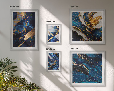 Polittico con cornice Motivi astratti blu
