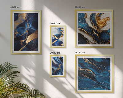 Polittico con cornice Motivi astratti blu
