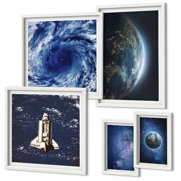 Set di 5 quadri Paesaggi cosmici della Terra