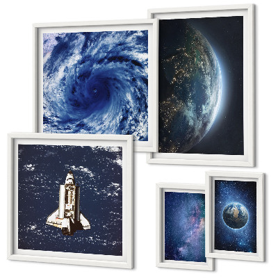 Set di 5 quadri Paesaggi cosmici della Terra