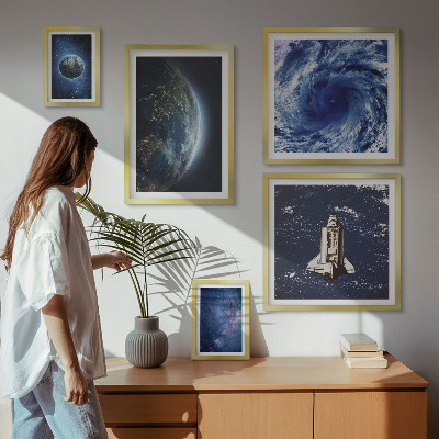 Set di 5 quadri Paesaggi cosmici della Terra