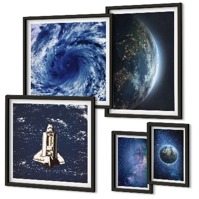 Set di 5 quadri Paesaggi cosmici della Terra