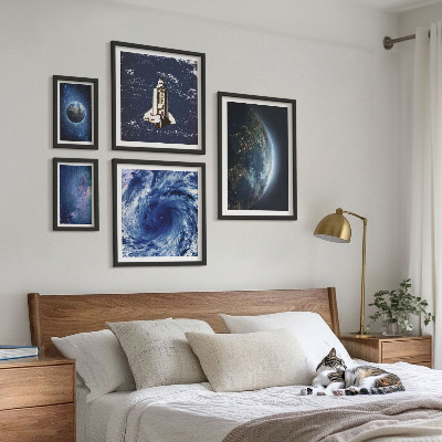 Set di 5 quadri Paesaggi cosmici della Terra