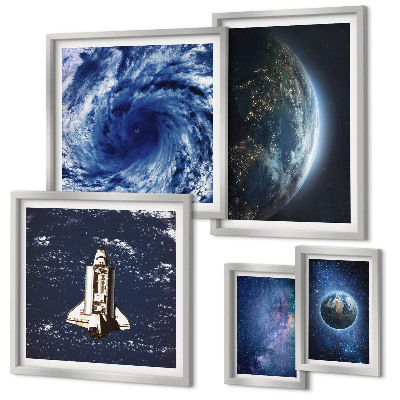 Set di 5 quadri Paesaggi cosmici della Terra