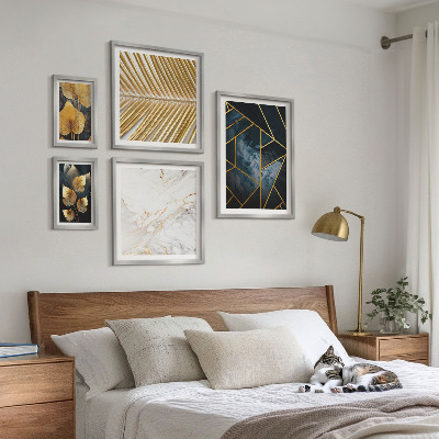 Set di quadri incorniciati Foglie e geometria eleganti