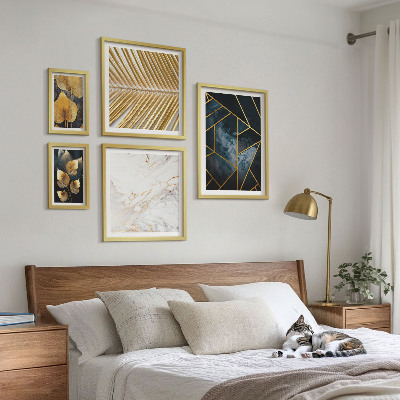 Set di quadri incorniciati Foglie e geometria eleganti