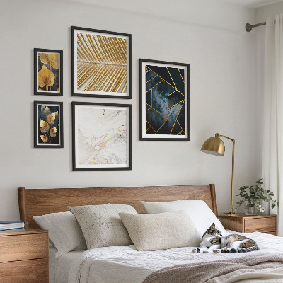 Set di quadri incorniciati Foglie e geometria eleganti