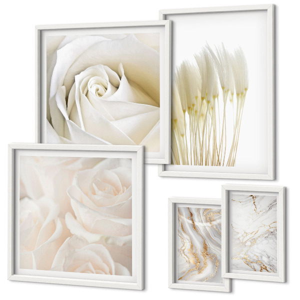 Set di quadri incorniciati Dettagli in marmo rosa bianco