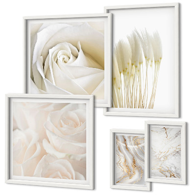 Set di quadri incorniciati Dettagli in marmo rosa bianco