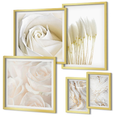 Set di quadri incorniciati Dettagli in marmo rosa bianco