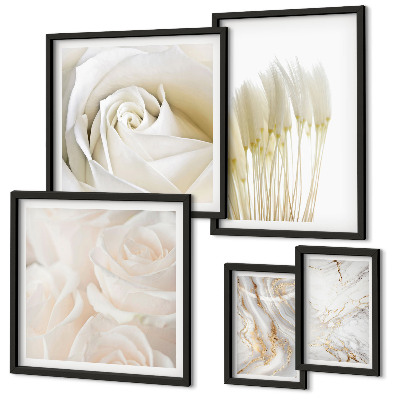 Set di quadri incorniciati Dettagli in marmo rosa bianco