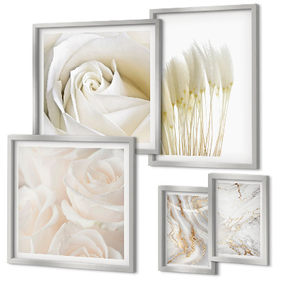 Set di quadri incorniciati Dettagli in marmo rosa bianco