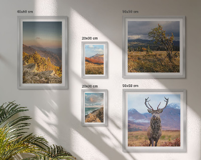 Set di 5 quadri Paesaggi montani ricchi di fauna selvatica