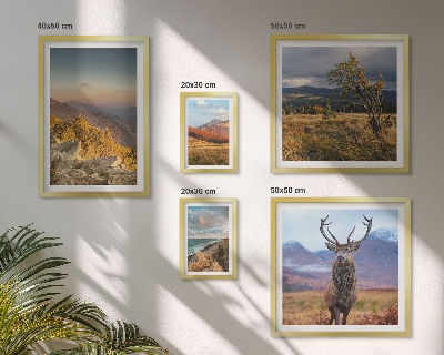 Set di 5 quadri Paesaggi montani ricchi di fauna selvatica